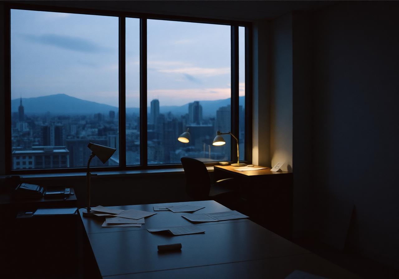 An office in late winter. New York, by request anonymised.